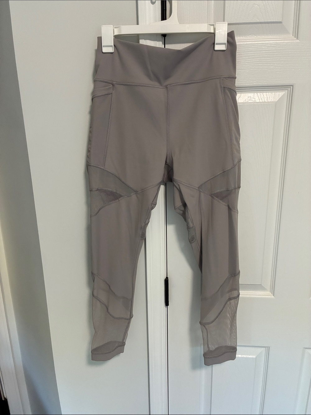 lululemon athletica High-Rise Mesh Panel Cropped Leggings - Taupe Gray